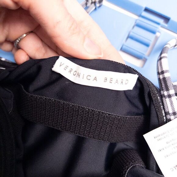 Veronica Beard Mari Swimsuit One Piece Black White Plaid Check Gingham Size Medi - Picture 8 of 9